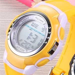 Роскошные Аналоговые кварцевые цифровые часы для мальчиков, Брендовые повседневные часы для девочек, детские водонепроницаемые спортивные военные часы - Цвет: Цвет: желтый