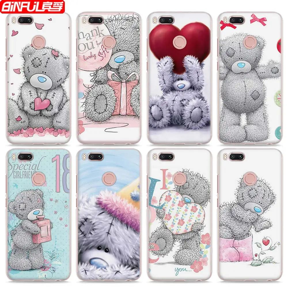 

BiNFUL Hot Sale Teddy Me To You Bear style clear hard mobile phone shell Case for Xiaomi Mi 6 5X A1 5s for Redmi 4x 4A Note3 Not