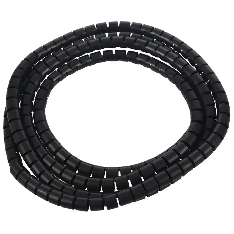 ABKT-2m 10mm Interior Dia. Black Spiral Sheath Cable Organizer Coverage - Цвет: Black
