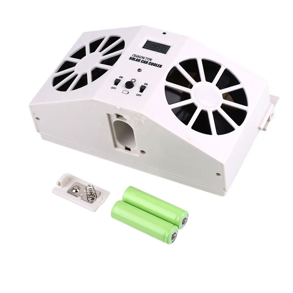Solar Power Car Air Vent Cool Fan Air Conditioner Battery Can Supply