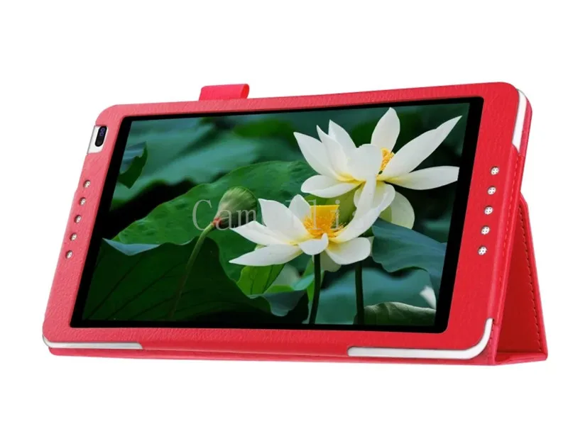 Red CucKooDo 50 шт/партия PU кожаный чехол с держателем для huawei MediaPad M1(S8-301W) 10,1 дюймов планшет Авто Пробуждение/функция сна - Цвет: Red