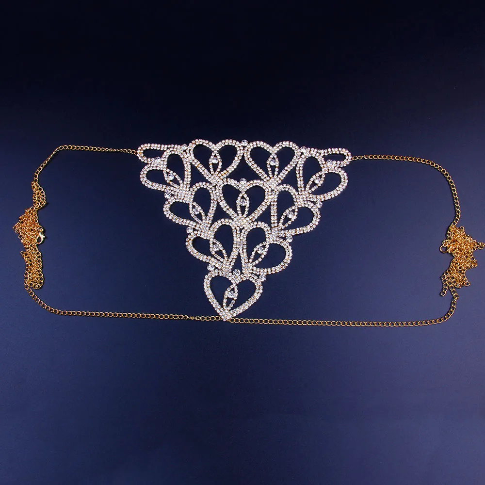 ボディチェーン セクシーなボディチェーン赤い宝石胸のチェーンシャイニングダイヤモンドブラチェーンクリスタルビキニランジェリー飾る (銀)（Stonefans セクシーな ボディチェーンラインストーン Tバックビキニジュエリー女性のためのハートボディチェーン高級クリスタル下着ベリー ...