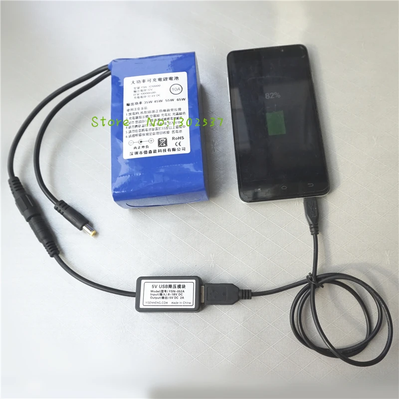 12V 10000 мА/ч, 10A заряжаемый литий-ионный аккумулятор для батареи для Мощность Дополнительный внешний аккумулятор с Зарядное устройство, USB 5V понижающий преобразователь, сделай сам, разъем