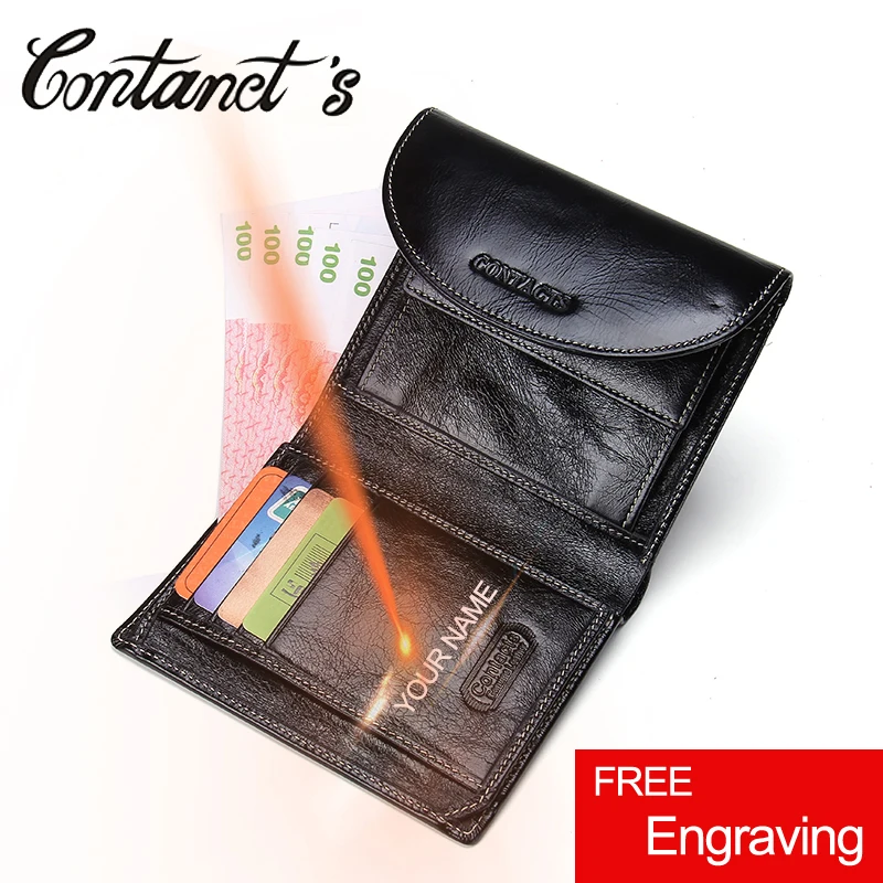 

Genuine Leather Men Wallets Short Coin Purse Fashion Wallet Cowhide Leather Card Holder Pocket Purse Men Hasp Wallets for Male