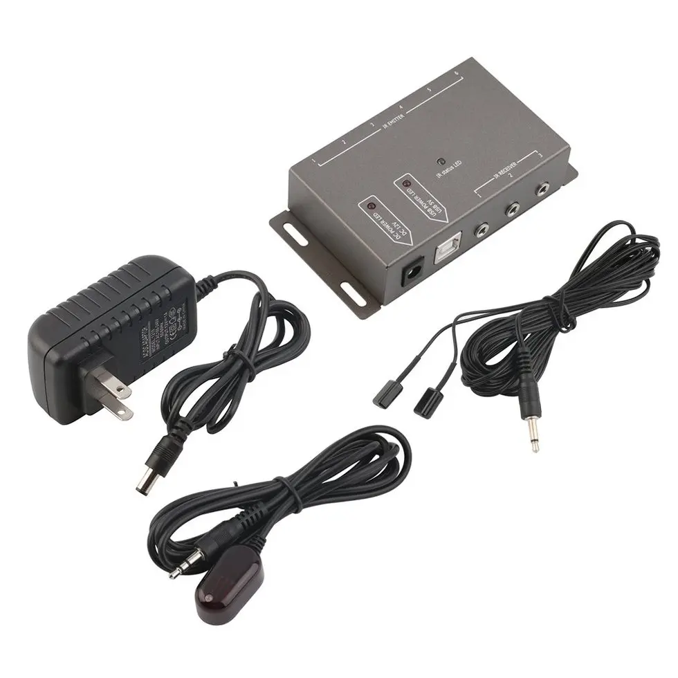 

2PCS IR Infrared Remote Control Repeater Extender AV Kit 4 Emitters 1 Receiver