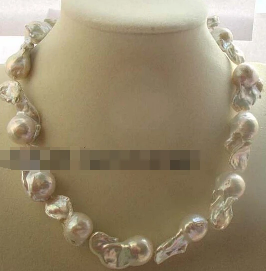

bjc 0002985 bigger!freshwater pearl white reborn keshi necklace 17" (C0309)