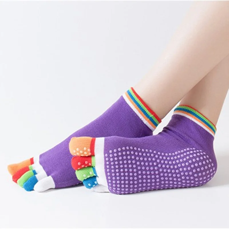 Pampa Brand Women Yoga Socks Ladies Five Colorful Five finger Non slip