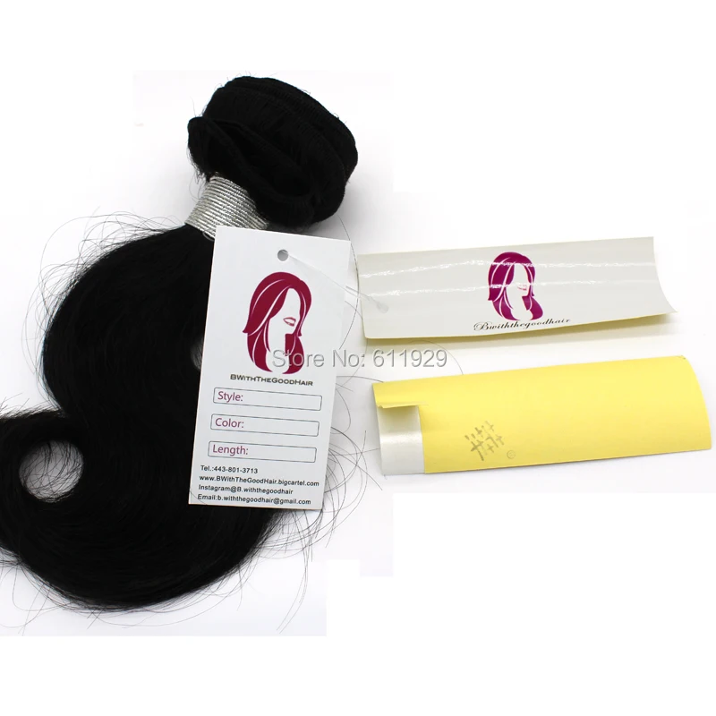 

Custom logo virgin human hair bundle extensions packaging wrap stickers,paper hang tags labels self adhesive hair labels sticker