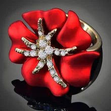 Богемное Золотое кольцо с синим австрийским кристаллом, кольца в виде морской звезды, ювелирные изделия для женщин, кольцо Anillos Bague Femme