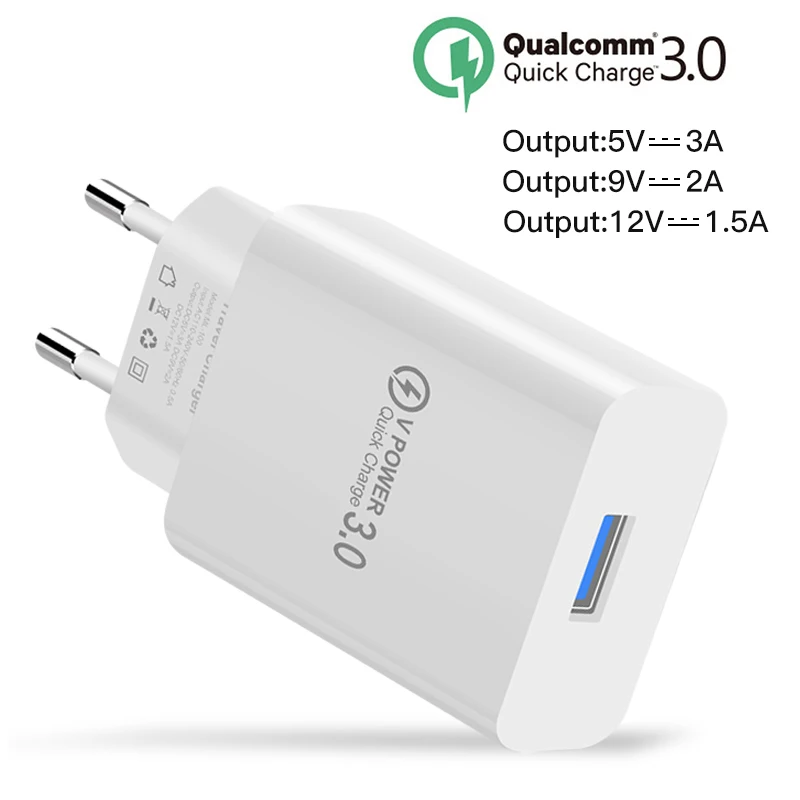 

18W US Plug USB Ports Quick Charger QC 3.0 USB Wall Charger For iphone 7 8 X ipad Samsung S8 S9 Huawei Xiaomi Fast Charger
