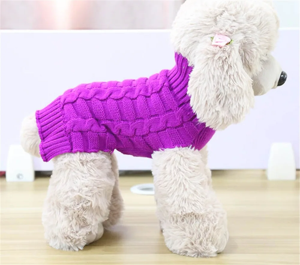 Собака Кошка зимняя одежда для щенков чихуахуа, собак пальто pet зимней шерстяной свитер вязаная одежда для собак roupas para cachorro