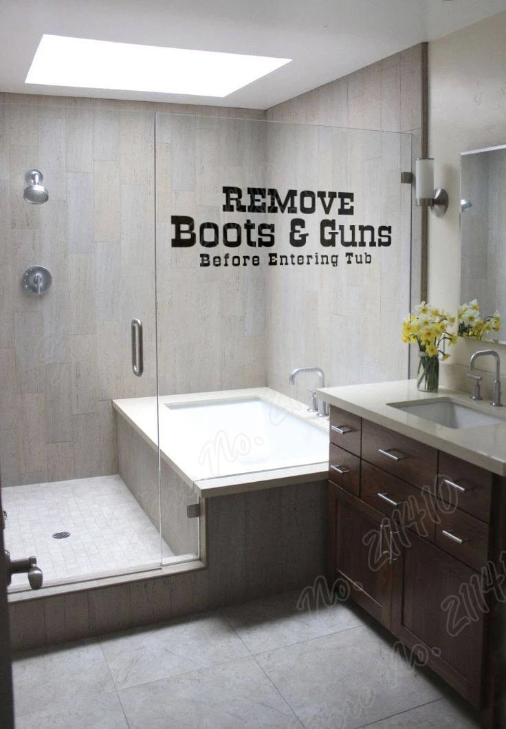Buy Remove Boots and Guns Before Entering Tub Funny