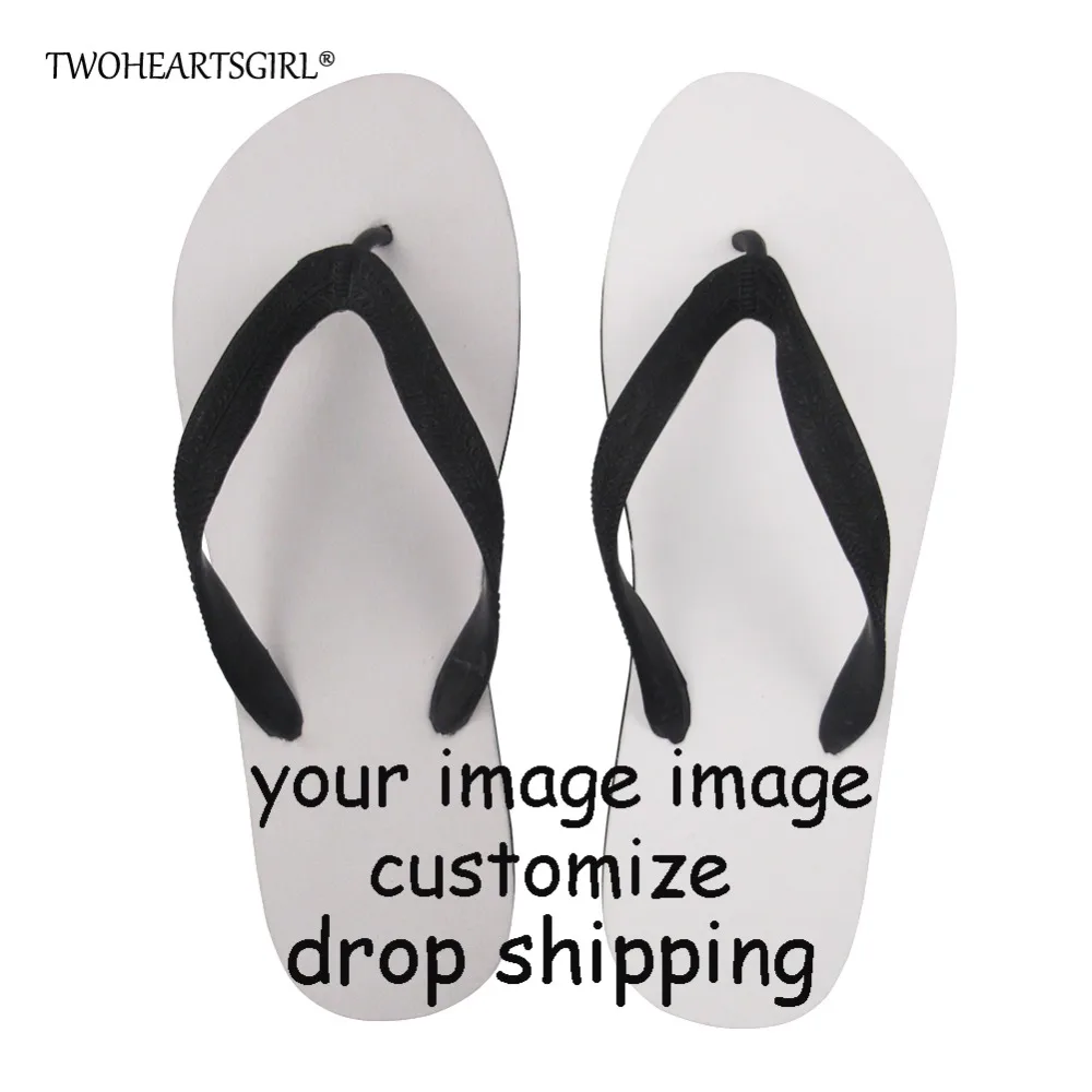 

Twoheartsgirl Customize Your Image Logo Flipflops for Men,Cool Summer Beach Flip Flops,Anti-skid Male Flat Sandals Rubber