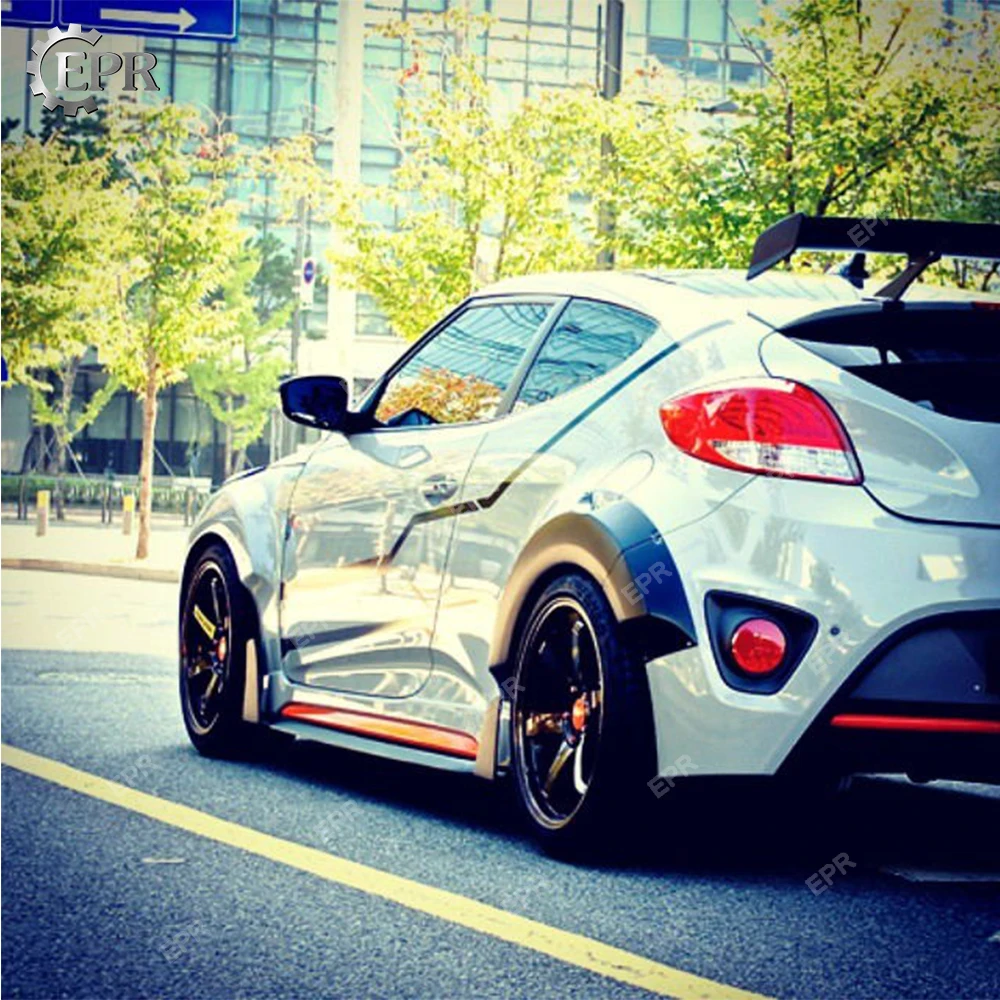 Карбоновый LP задний Комплект крыльев для Hyundai Veloster Lordpower углеродное волокно широкий корпус крыло колесо бликовая отделка Аксессуары для Veloster