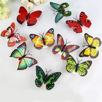 

1 Piece Colorful light Butterfly Wall Stickers easy installation night light Home living kid room Fridage bedroom decor