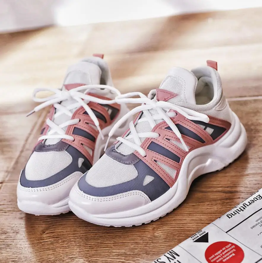 

Breathable Mesh Women Casual Shoes Vulcanize Female Fashion Sneakers Lace Up Soft High Leisure Footwears Platform Casual Shoes