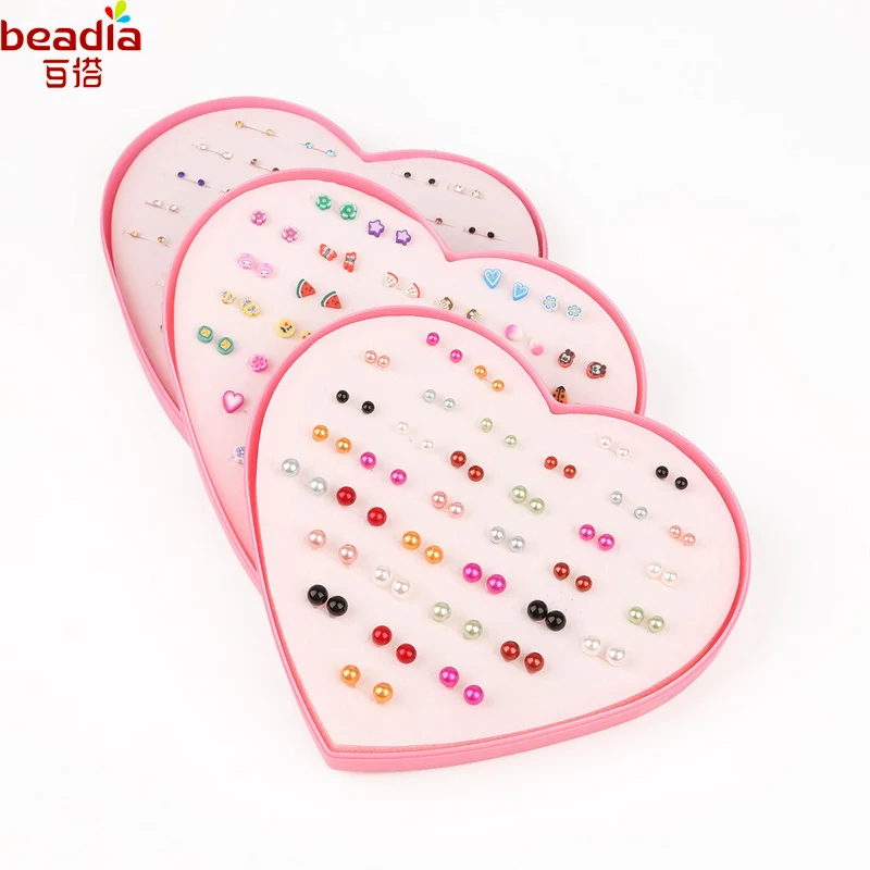 

2017 Super Value Women Cute Mix Stud Earring Polymer clay/Rhinestone/Imitation Pearl Three Different Material For Women Jewelry