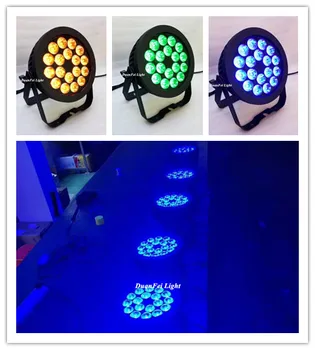 

6pcs/lot high quality waterproof led slim par rgbwa 5in1 dj flat par led 18x15w outdoor par led weeding party uplight fixture
