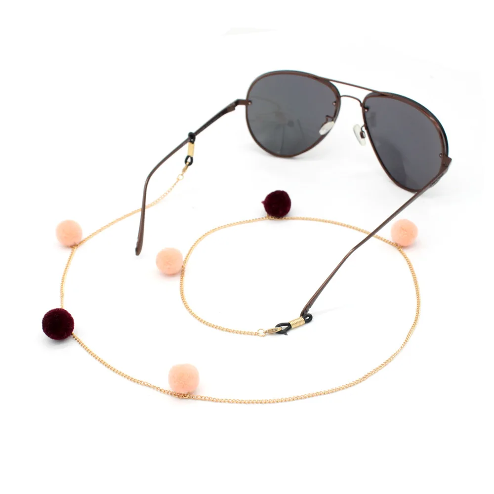 

Fashion Korean Chic Womens Tassel Eyeglass Eyewears Pompom Ball Sunglasses Reading Glasses Chain Cord Holder neck strap Rope