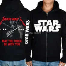 Модный супер крутой фильм Звездные войны Дарт Вейдер худи, зимняя куртка панк черный Свитшот флисовая молния XXXL