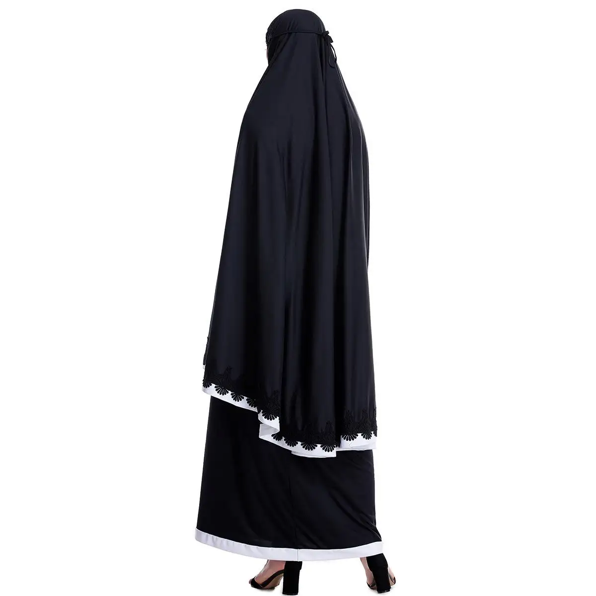 Рамадан Женский комплект из 2 предметов мусульманский для молитв Khimar abaya верхний хиджаб+ юбка полное покрытие ислам одежда Ближний Восток поклонение службы