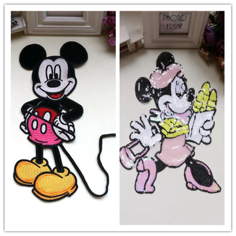 

Cloth stick mickey embroidery water dissolve high quality patch stick