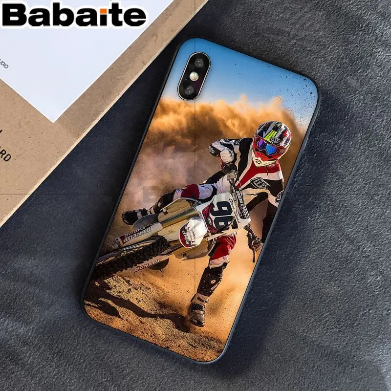 Babaite moto Cross moto rcycle спортивный черный ТПУ мягкий резиновый чехол для телефона для iPhone 8 7 6 6S Plus 5 5S SE XR X XS MAX чехол