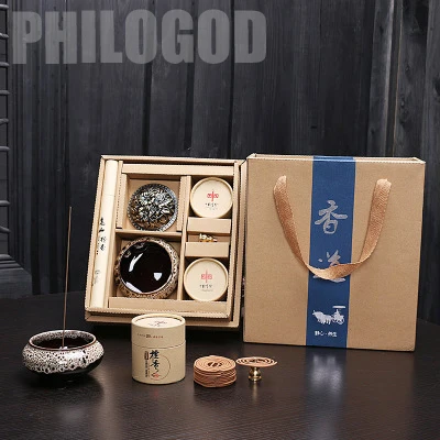 

Incense burner the preferred gift box is ice cracked ceramic metal cover 30%off by PHILOGOD