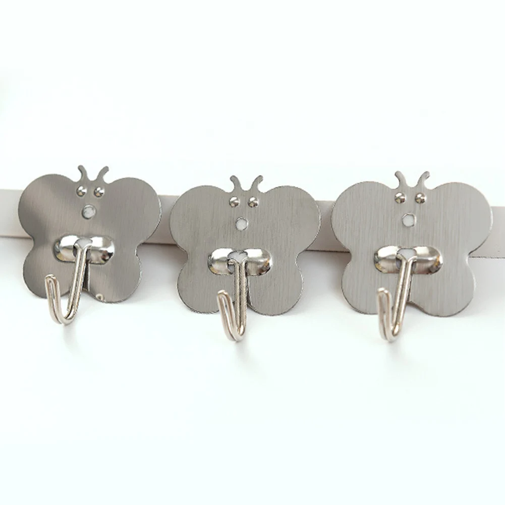 

5PCS Heart Type Seamless Metal Clothes Hat Bag Hanger Hook Wall Mounted Door Keys Coat Hanger Holder Self-adhesive Decorative To