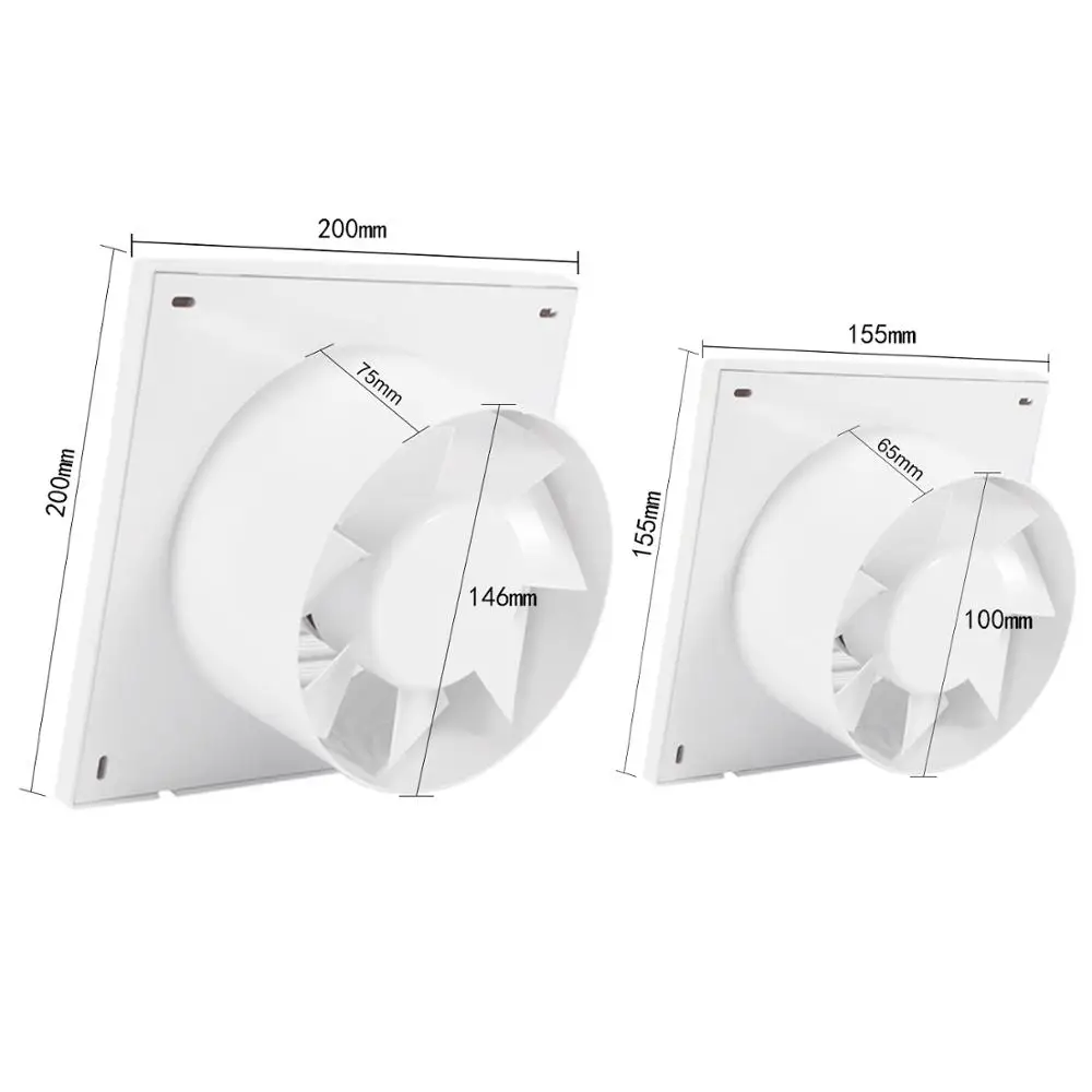 4-6''Home Exhaust Fan Ventilation Grill Air Vent Extractor for Cooker Hood Toilet Bathroom Wall Ceiling Ventilator Household