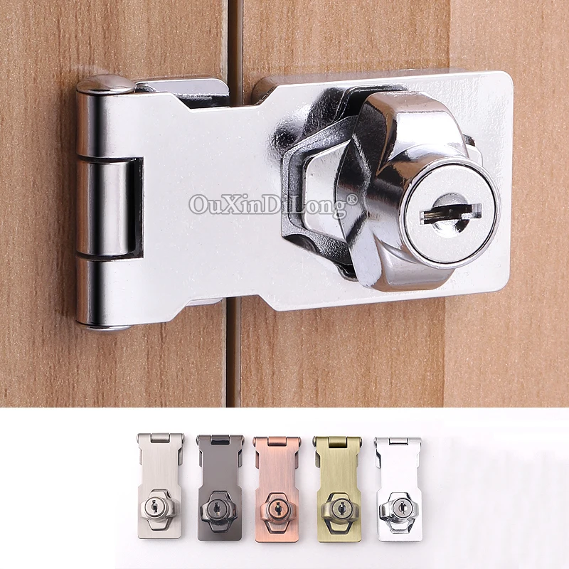 Door Lock Cabinet Locks with Keys Hasp Lock Chrome Plated Garage Door F9N1 Door Lock Cabinet Locks with Keys Hasp Lock Chrome Plated Garage Door F9N1
