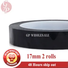 2x 17 мм* 66 м* 0,06 мм термостойкий Pet изоляционный анти-Пламя Клей майларовая пленка для катушка трансформатора черный# B1236