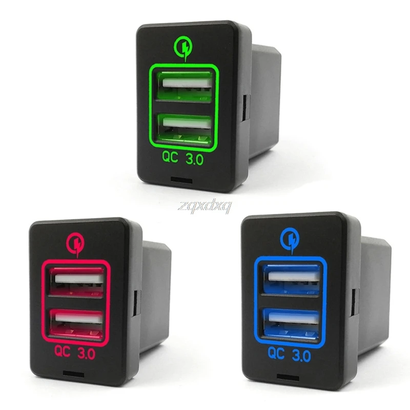 سريع تهمة 3.0 المزدوج USB شاحن سيارة ل تويوتا كامري كورولا RAV4 Reiz كروزر AUG_20 دروبشيب