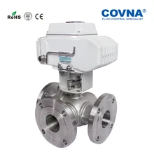 1-1/4 дюймов три способа моторизованный фланец шарового клапана GB стандартный фланцевый нержавеющая сталь 304 вкл