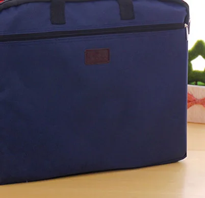 Холщовый портативный портфель на молнии портативный офисный портфель для конференций - Цвет: Dark blue