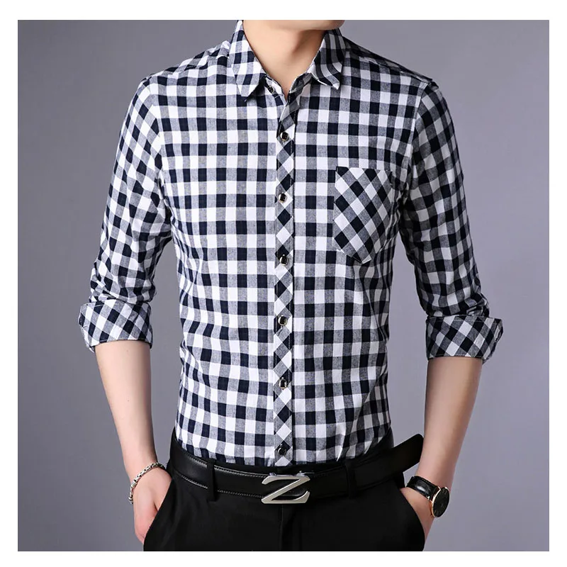 

Fashionable gorgeous famous brand spring and summer men's long-sleeved shirt single-breasted long-sleeved plaid shirt men