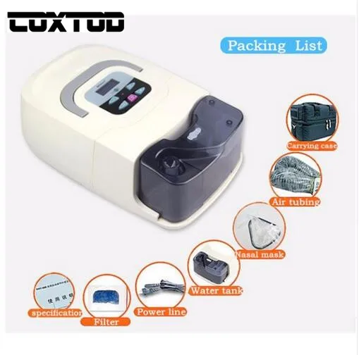 

COXTOD Home Use Portable CPAP Machine Respirator for Sleep Apnea OSAHS OSAS Snoring People W/ Nasal Mask, Headgear, Tube, Bag