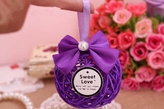 Подарочные коробки Faovr фиолетового цвета в круглой форме с надписью Sweet Love