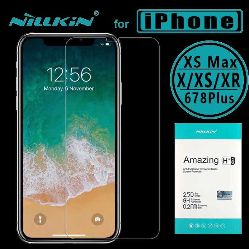 Закаленное стекло Nillkin для iPhone 11 Pro Max XS XR X 8 7 6s 6 Plus 5 SE твердое защитное 9H + защитная