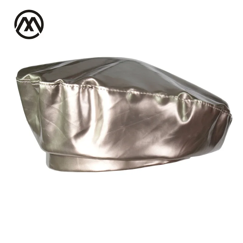 

New ladies PU mirror leather berets hot sale solid color multicolor casual hats retro girl painter caps fashion wholesale kasket