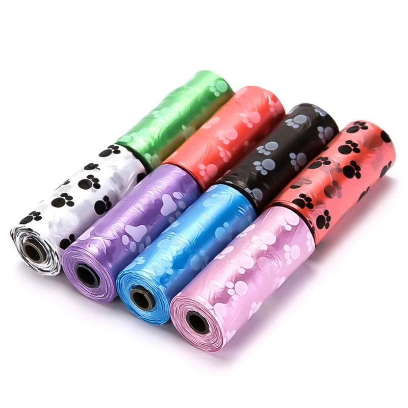 

One Roll Color Random Garbage Bag Home Wider Degradable Pet Dog Waste Poop Bag With Printing Doggy Bag