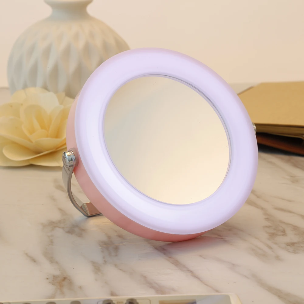 

Portable NEW 4.3 Inch LED Cosmetic Makeup Mirror 3X Magnifying LED Light Illuminated Rotable Table Stand Mirror Make Up Tools