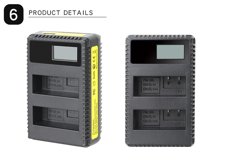 EN-EL14 Батарея RU EL14 Зарядное устройство для Nikon D3200 D3400 D3300 D3100 D5100 D5200 D5300 D5600 Камера Батарея ENEL14 1030 мА-ч