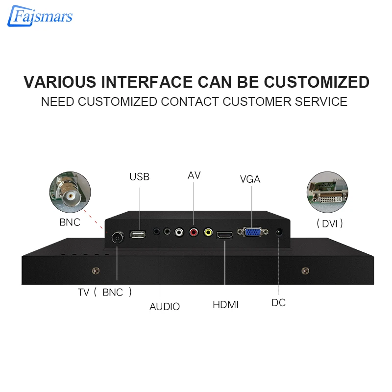 M084-EF/Faismars 8,4 дюймовый металлический чехол с встроенной рамкой промышленный ЖК-монитор с несколькими интерфейсами