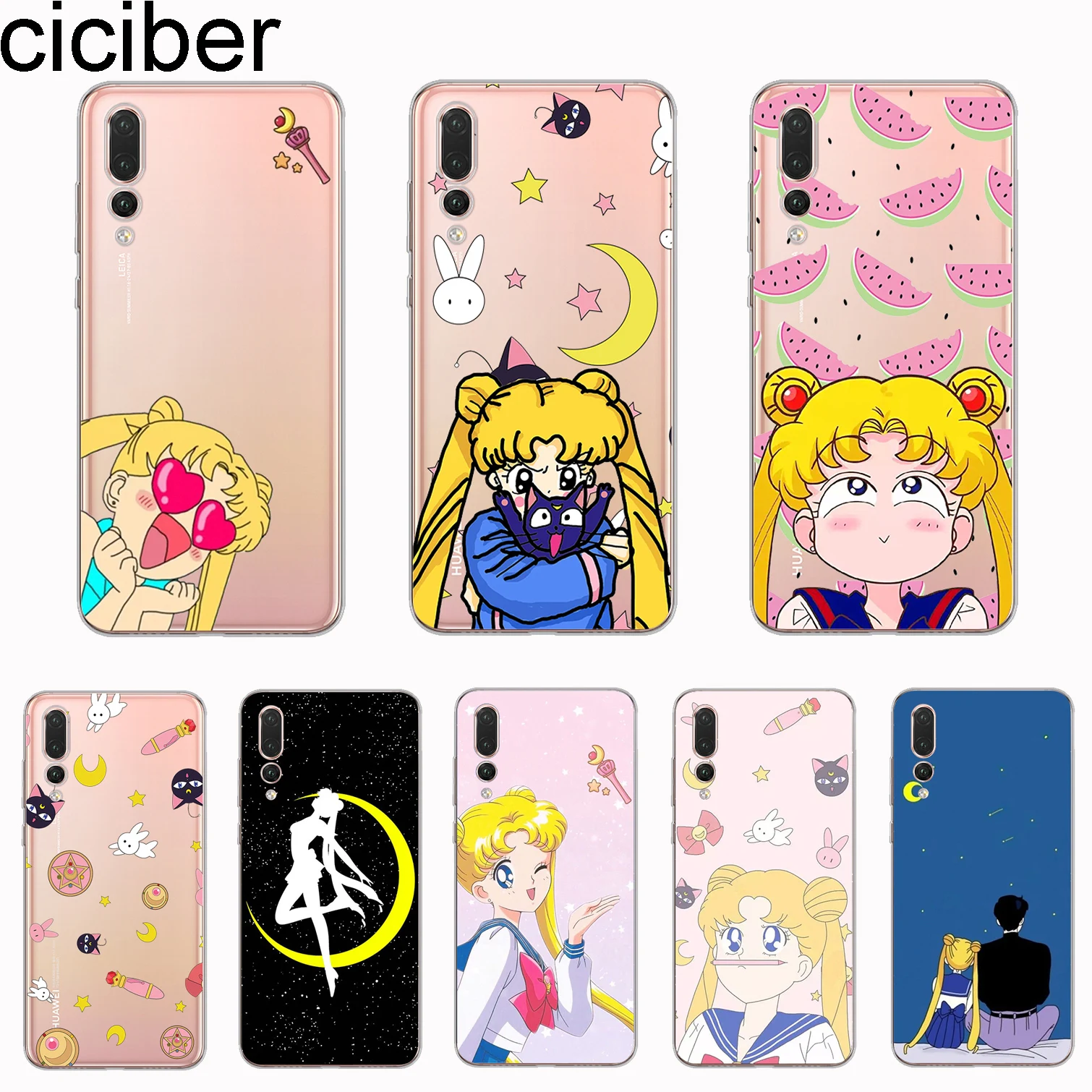 Ciciber чехол для Huawei P30 P20 P10 P9 P8 Lite Pro Plus 2017 P smart 2019 чехлы телефонов мягкий ТПУ аниме