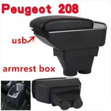 Для peugeot 208 подлокотник коробка peugeot 208 Универсальный центральный автомобильный подлокотник для хранения коробка Подстаканник Пепельница аксессуары для модификации