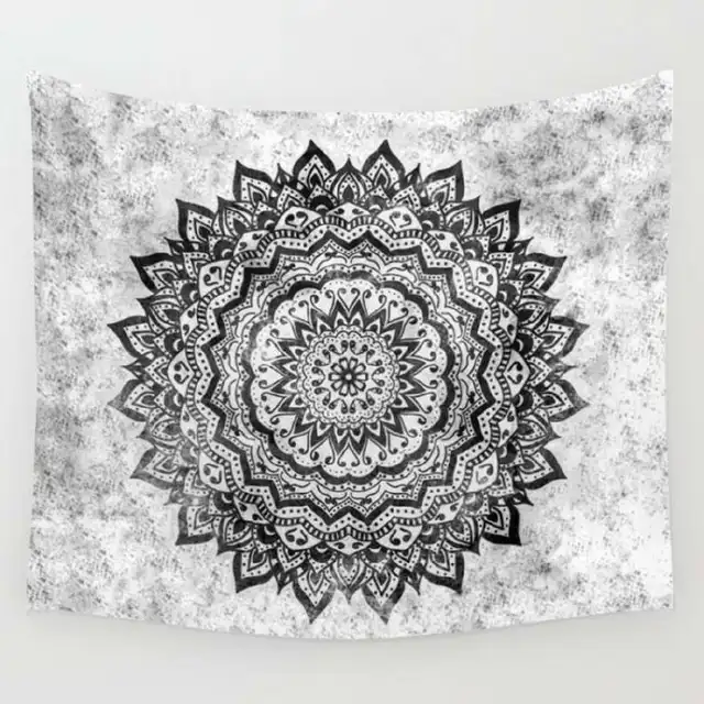 purple and grey tapestry