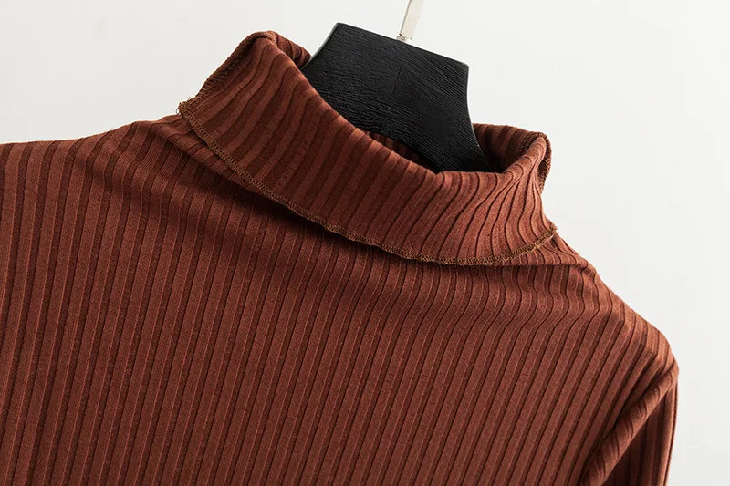 New Spring Sweaters Solid Pullovers Three Quarter Sleeve Casual Plus Size Turtleneck Knitted Sweater 3 Colors KKFY3067