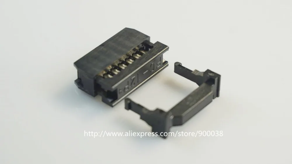 

100 Pcs 0.100" 2.54mm 12 Pin dual Row IDC Connector 2 rows 12 position Rectangular Female Socket Receptacle Ribbon Cable FC-12