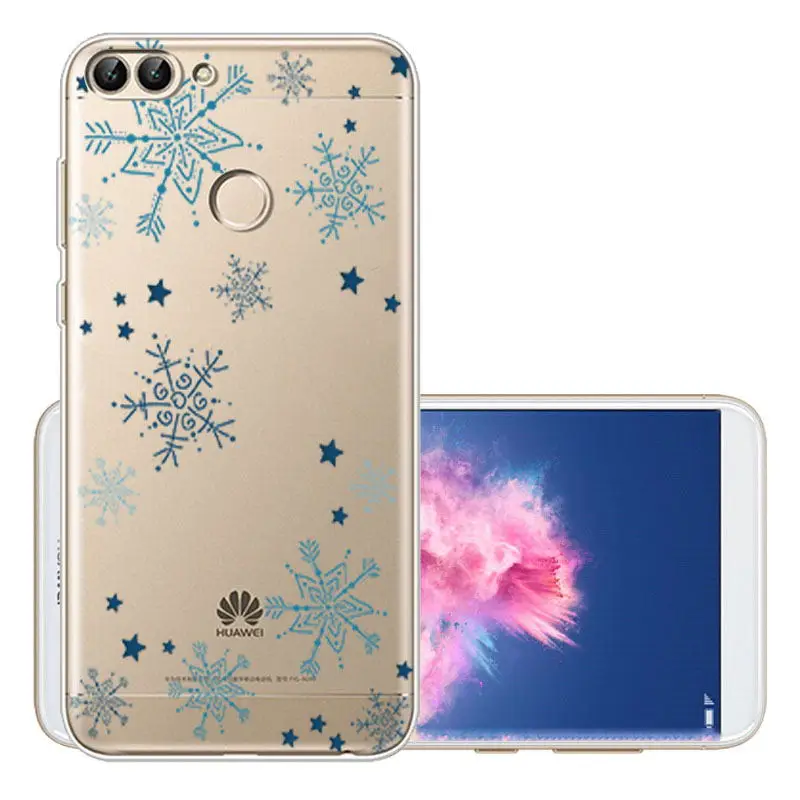 Christmas Santa Snow Patterned Clear Soft TPU Case Cover For Huawei P Smart P20 (6)